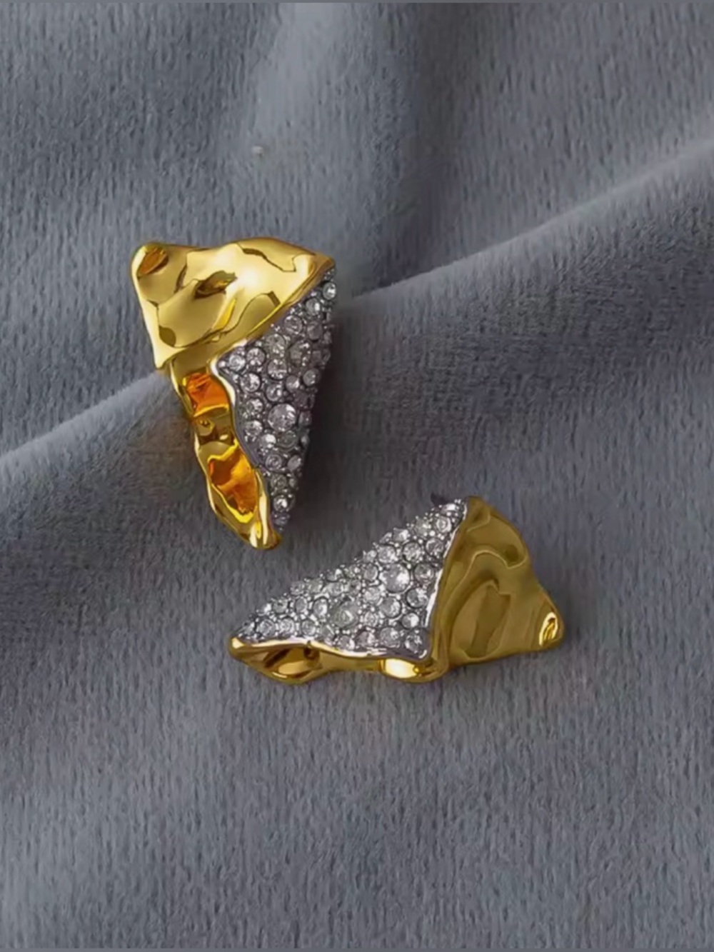 NEW ALEXIS BITTAR Solanales Gold Crystal Folded Mini Earrings MY16